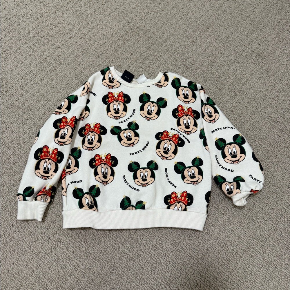 Zara White Minnie Mouse Sweatshirt